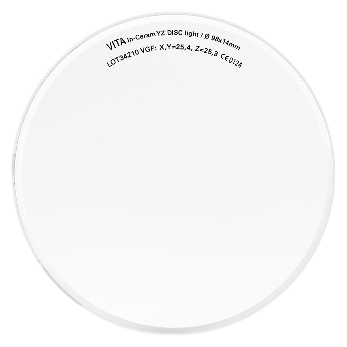 Vita YZ In-Ceram LL1 Light 98x18mm Disc, 1 st In-Ceram YZ LL1 Light 98 x 18 mm