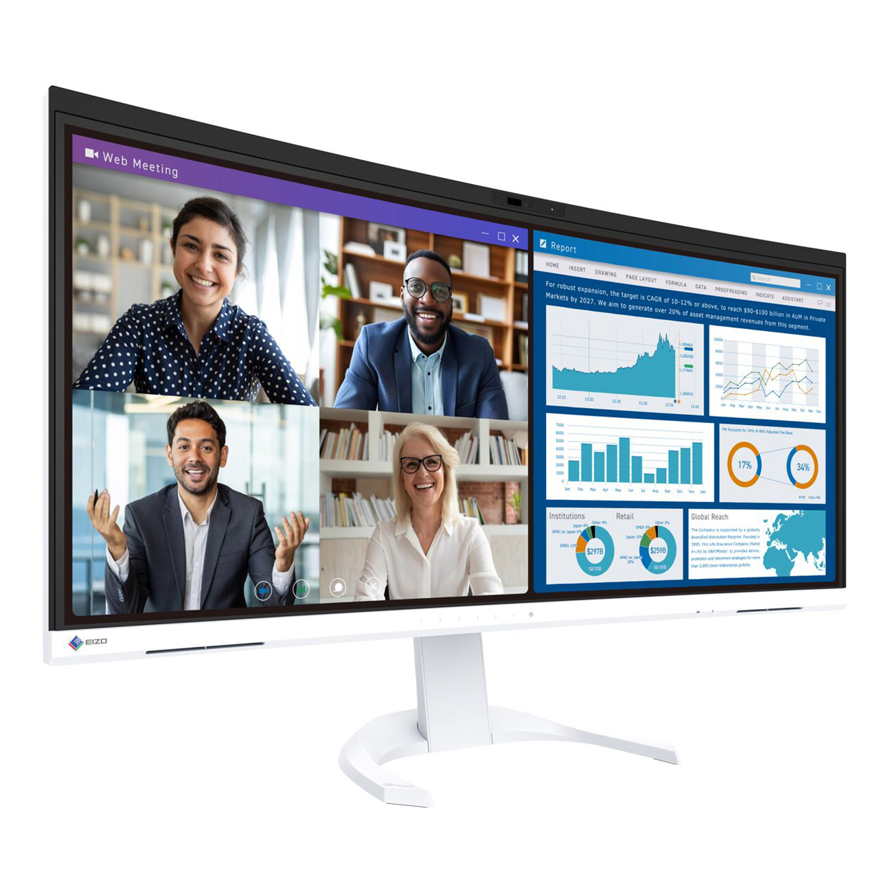 Bildskärm EIZO Flexscan - EV3450XC 34" Vit, USB C, TCO 9