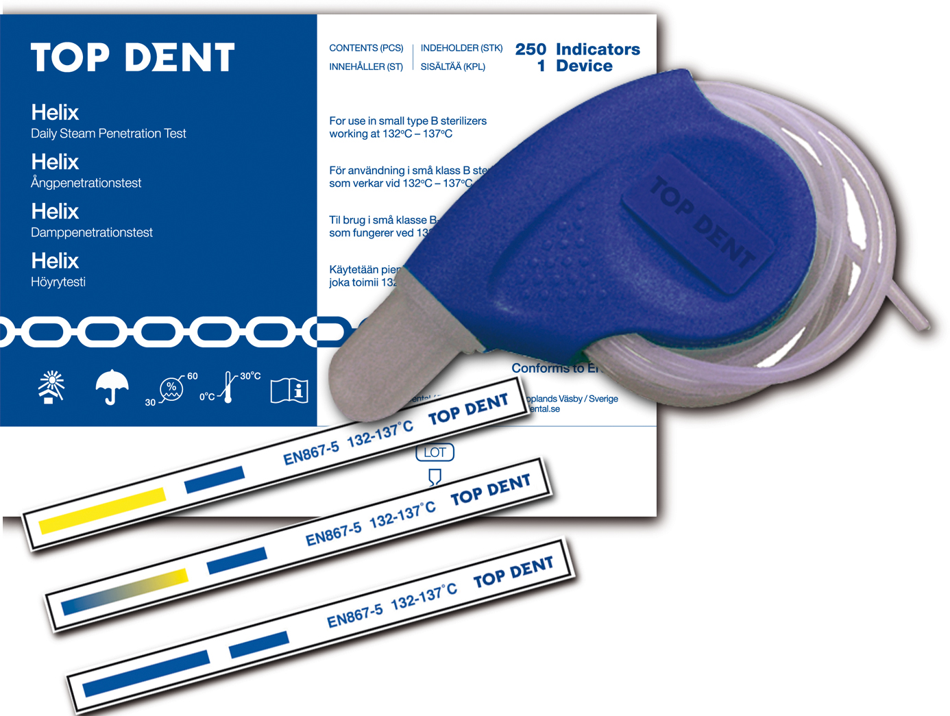 Top Dent Helix test Helix test, behållare m slang + 250 testremsor