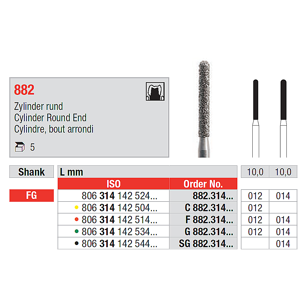 Diamant Edenta 882, 012 medium, FG