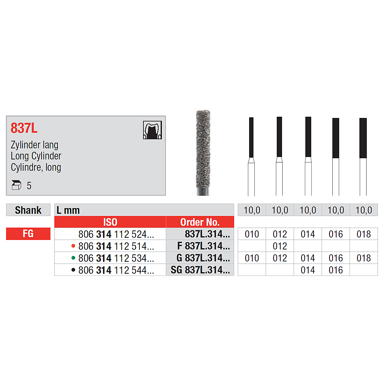 837L, 012 Medium, FG