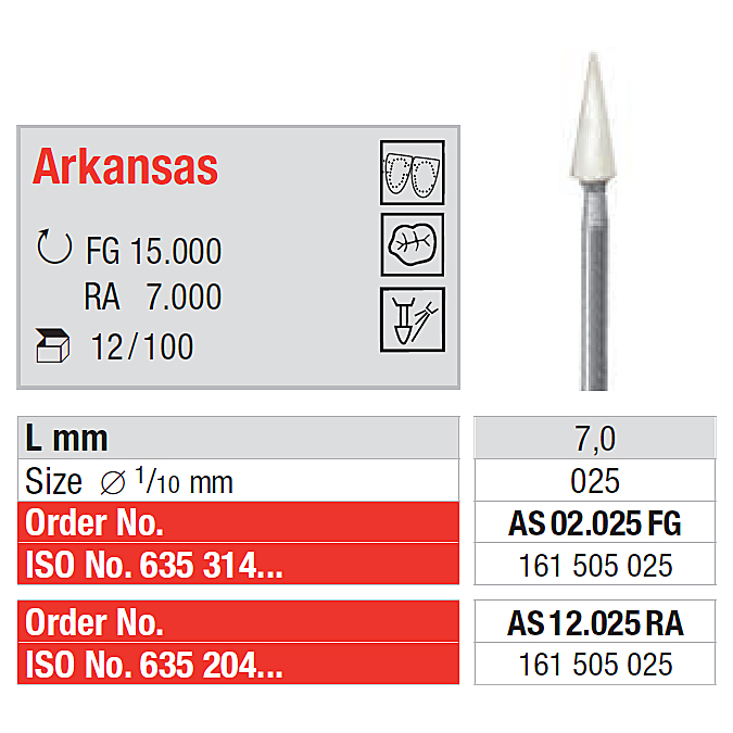 Alpinspets Edenta Arkansas vit, VST, 12 st