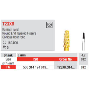 Hårdmetallborr Edenta T23XR 012 FG,5 st