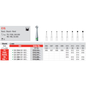 Hårdmetallborr Edenta C1S 016 VST L, 5 st