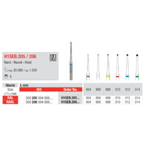 Hårdmetallborr Edenta EndH1SEB 010. VST L, 5st