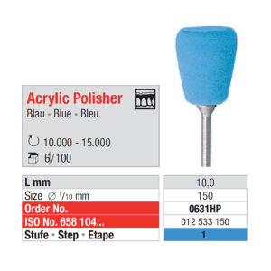 Acrylic Polisher,0631HP, 150, Blå, HST