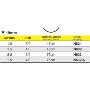 Medipac Sutur, Neosorb, 4-0, 1.5, 19 mm, 45 cm, N632