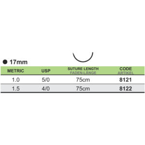 Medipac Sutur, Monosorb, 4-0, 1.5, 17 mm, 75 cm, 8122