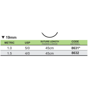Medipac Sutur, Monosorb, 4-0, 1.5, 19 mm, 45 cm, 8632