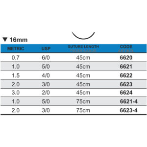 Medipac Sutur, Prolene, 6-0, 0.7, 16 mm, 45 cm, 6620