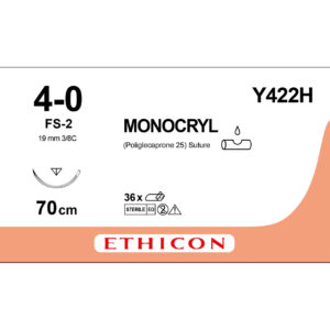Ethicon Sutur, Monocryl 4-0, FS-2, 70 cm