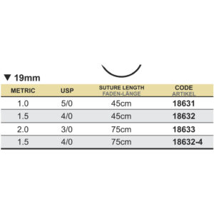 Medipac Sutur, Monofast, 3-0, 2.0, 19 mm, 75 cm, 18633