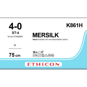 Ethicon Sutur, Mersilk, 4-0, ST-4, 75 cm, K861H