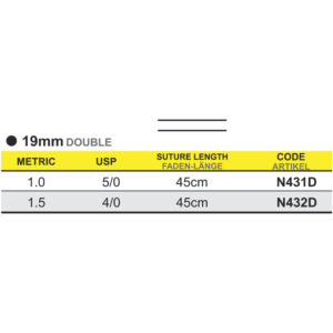 Medipac Sutur, Neosorb, 5-0, 1.0, 19 mm, 45 cm, N431D