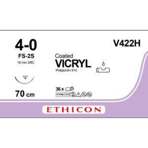Ethicon Sutur, Vicryl, 4-0, FS-2S, 70 cm, V422H