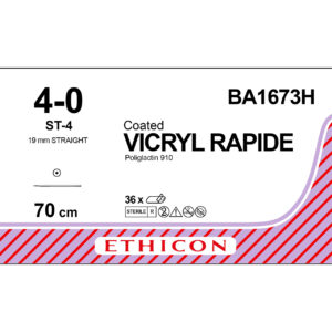 Ethicon Sutur, Vicryl Rapide, 4-0, ST-4, 70 cm, BA1673H
