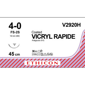 Ethicon Sutur, Vicryl Rapide, 4-0, FS-2S, 45 cm, V2920H