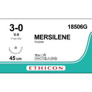Ethicon Sutur, Mersilene, 3-0, V-5, 45 cm, 18506G