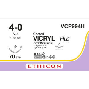 Ethicon Sutur, Vicryl Plus, 4-0, V-5, 70 cm, VCP994H