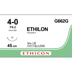 Ethicon Sutur, Ethilon, 4-0FS-2, 45 cm, G662G