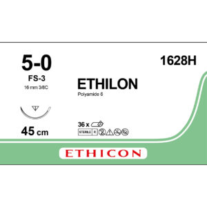 Ethicon Sutur, Ethilon, 5-0, FS-3, 45 cm, 1628H