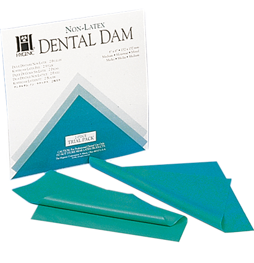 Dental Dam, Non-Latex Bitar, 15,2 x 15,2 cm