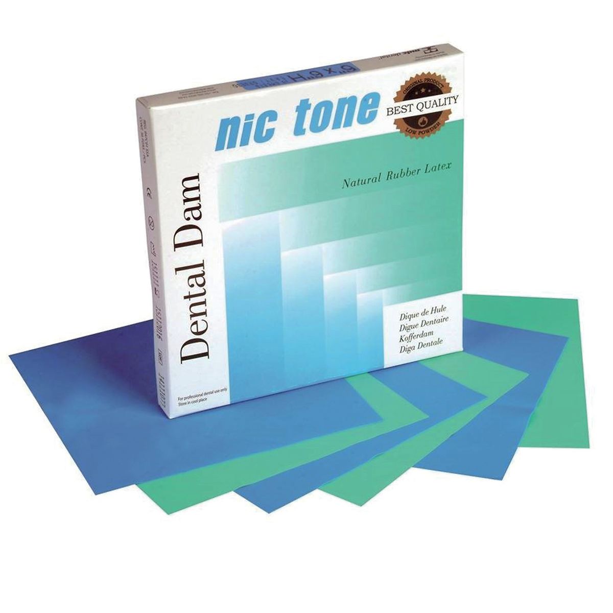 Nictone Kofferdam Tjock 15x15 cm Blå, 36 st