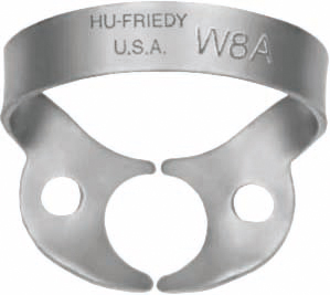 Hu-Friedy Satin Steel kofferdamklammer W8A, för rot, RDCMW8A