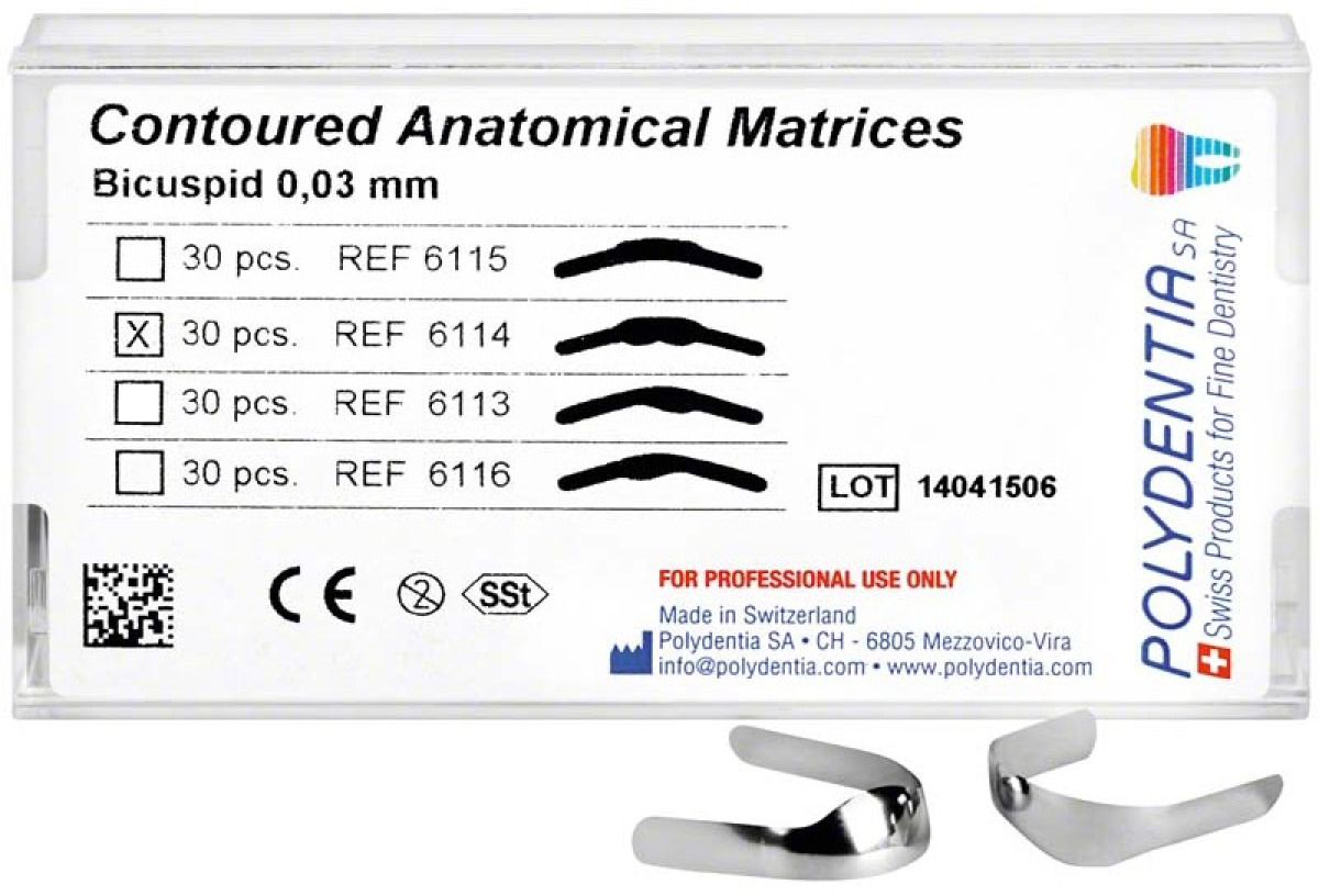 Matrisband anatomiska premolar dubbel, 30 st/fp
