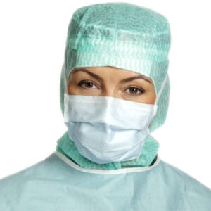 Mölnlycke operationsmunskydd blå knytband skumremsa antifog 50st