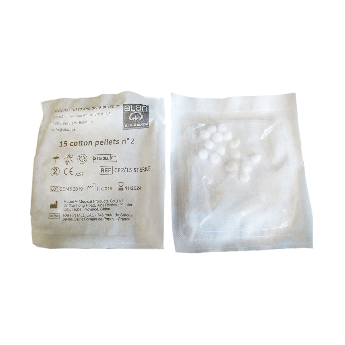 Bomulls Pellets Nr 2 sterila 20x15 st