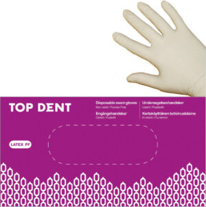 Top Dent Latexhandske PF Medium, 100 st