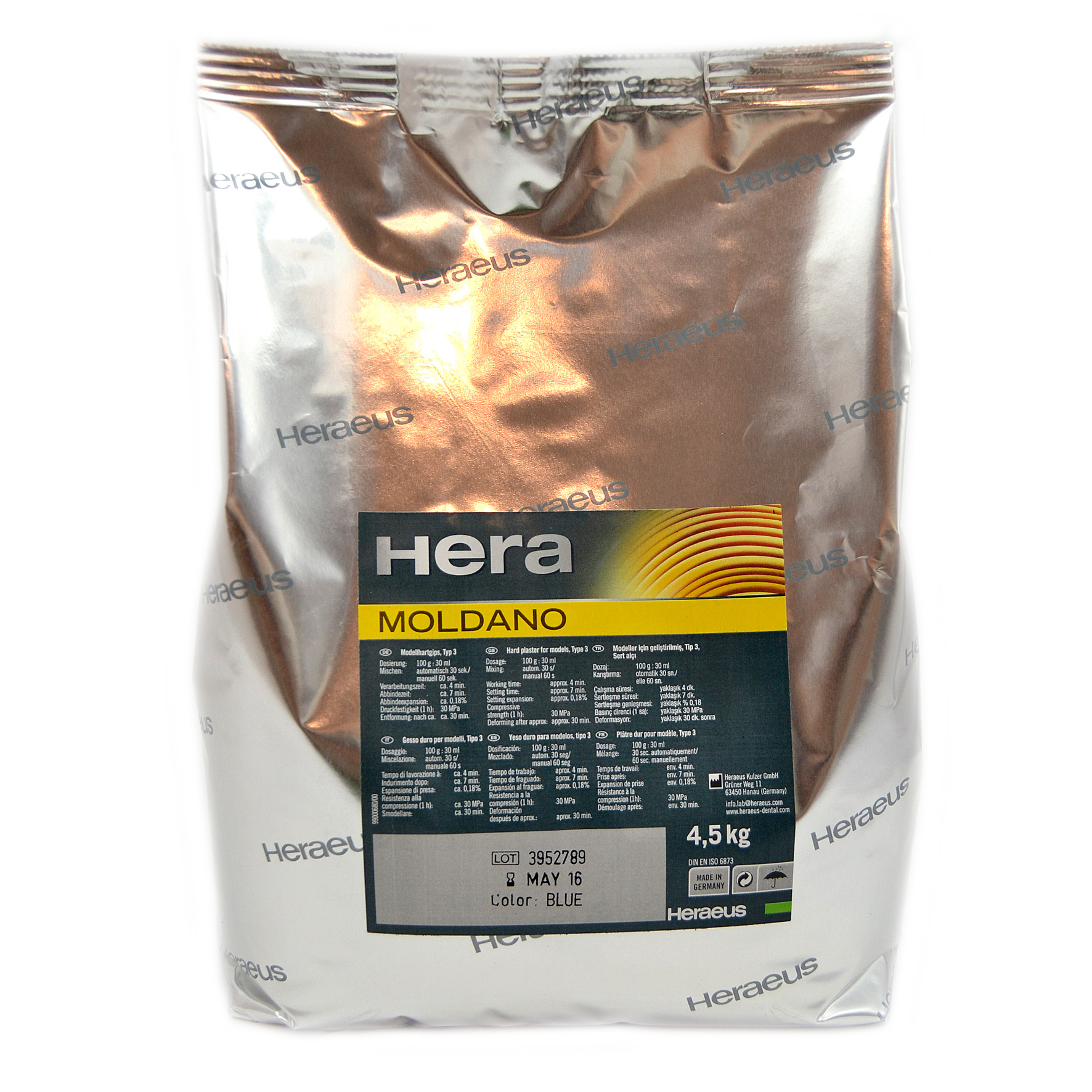 Moldano gips Blå hård, 4,5 kg