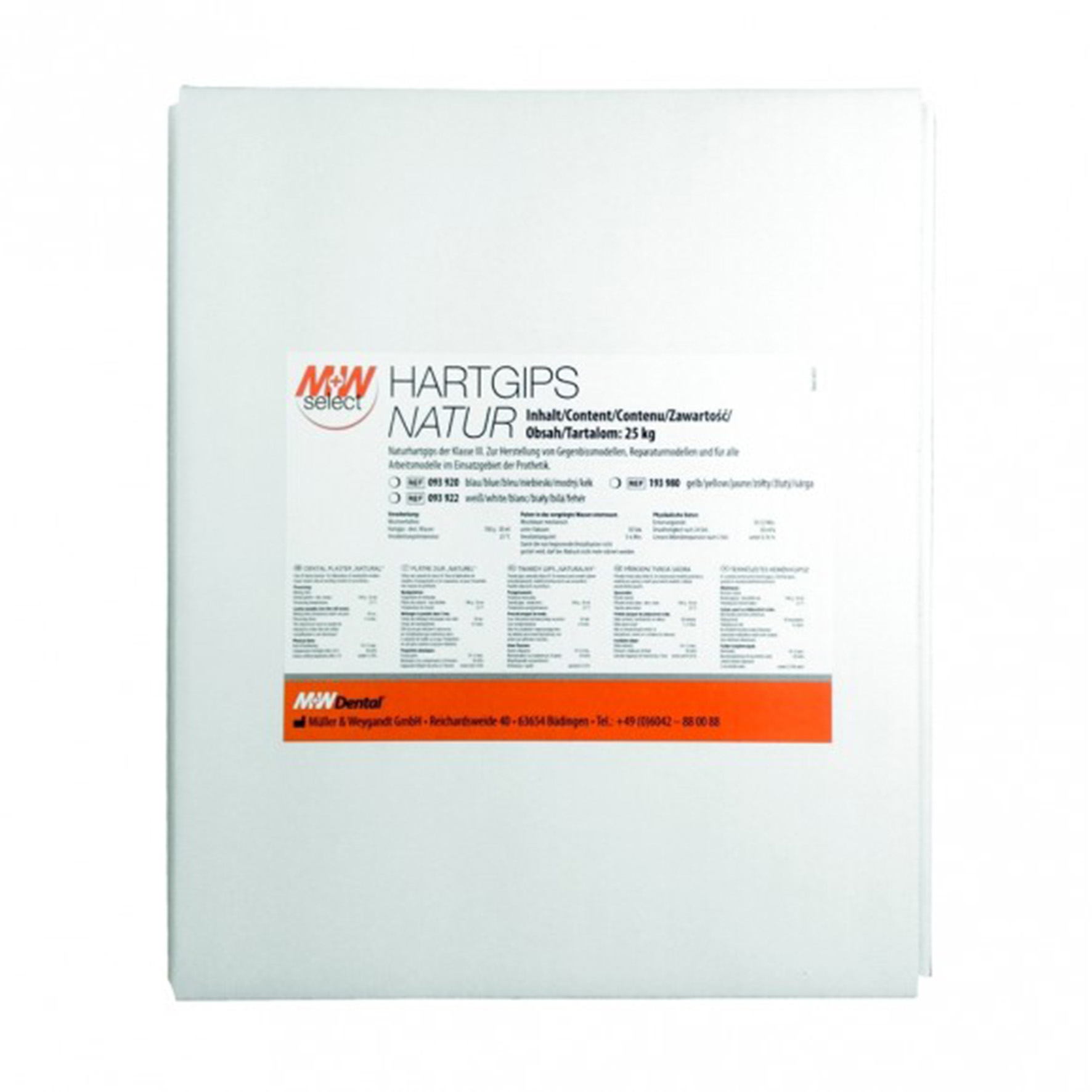 M+W Select Hart gips Naturgul, 25 kg