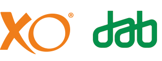 XO och DAB loggor